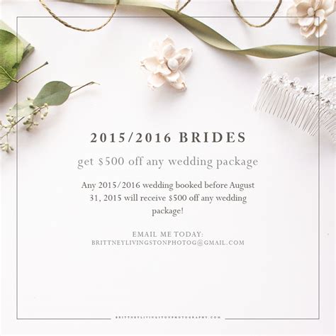 20152016 Wedding Package Promotion Brittney Sue Photography