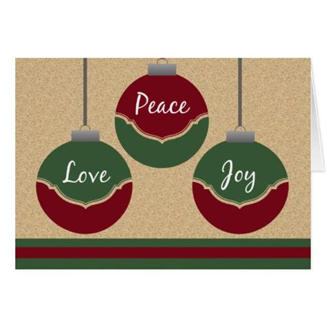 Peace Love Joy Christmas Card Zazzle