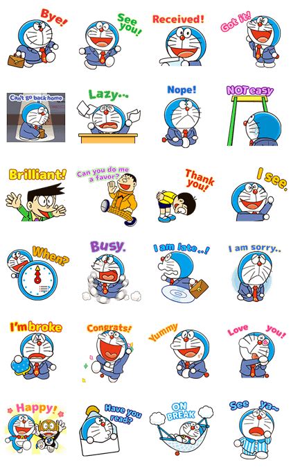 Let Suit Clad Doraemon Express Your Emotions For You His Professional