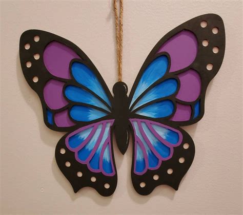 Butterfly Painted Butterfly Wood Butterfly Etsy