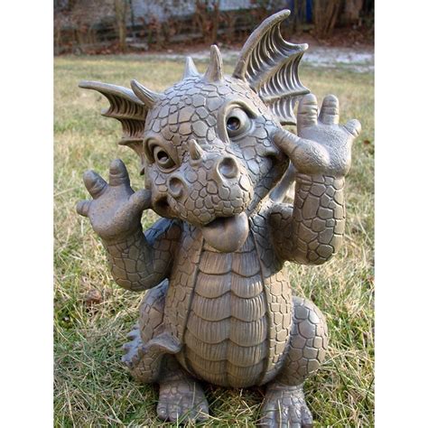 Ebros Whimsical Garden Dragon Making Funny Faces Statue 1025 H Cute
