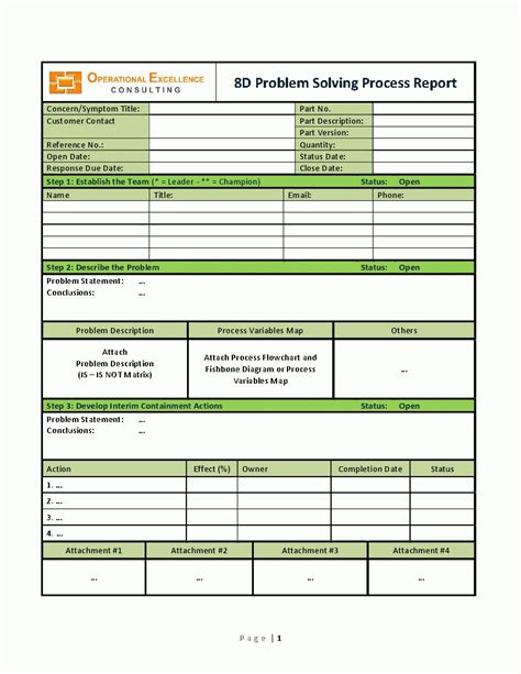 The Charming 8d Problem Solving Process Report Template Word