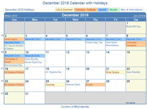 Download as pdf, txt or read online from scribd. Print Friendly December 2018 US Calendar for printing