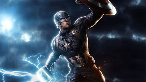 Captain America Mjolnir Avengers Endgame Art HD Wallpaper Pxfuel