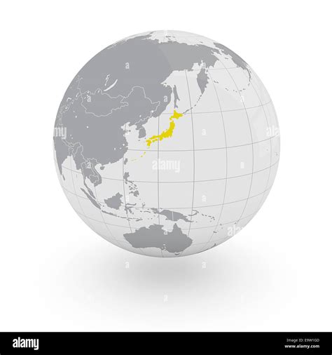 Japan On Globe Isolated On White Background Stock Photo Alamy