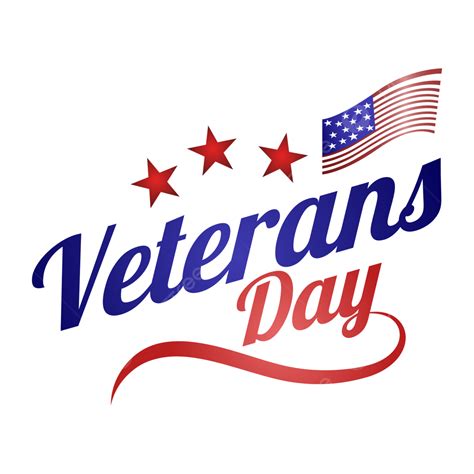 Veterans Day Png Picture Veterans Day Font Lettering With Stars And