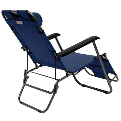 Chaise Longue Inclinable Et Pliante Transat De Jardin 153 Cm Appuie Tête Amovible Repose