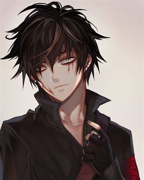 Cute Anime Boy With Black Hair And Red Eyes Cutedoggalery