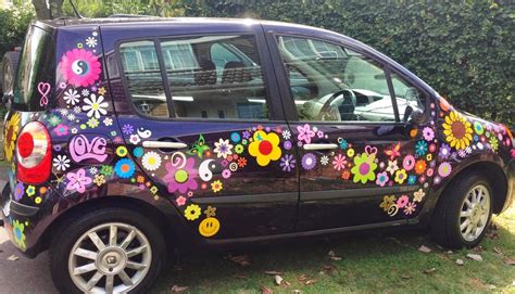 Flower Power Car Decal Stickers By Hippy Motors Vw Beetle Flower Car