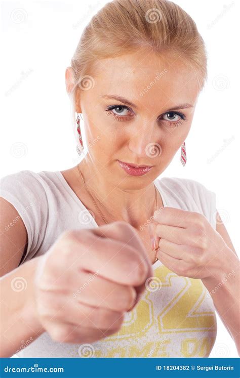 Woman Showing Fists Stock Photography Image 18204382