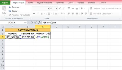 Como Calcular Aumento Percentual No Excel