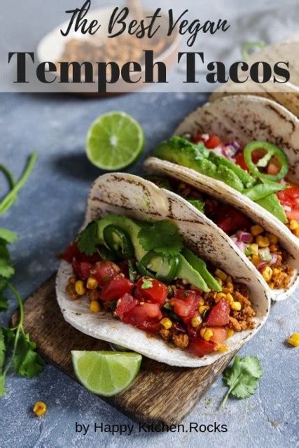 Easy Vegan Tacos With Tempeh Meat Happy Kitchen