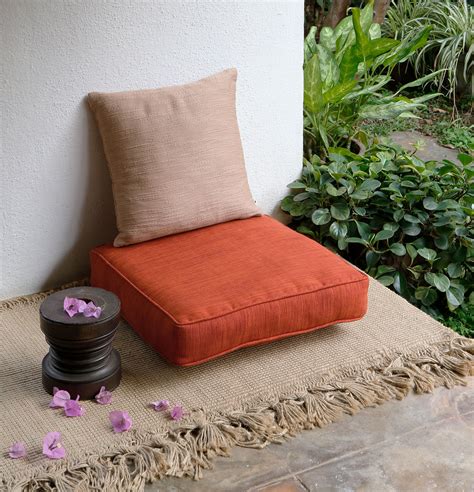 Find the seating of your dreams from urban outfitters! Handwoven Cotton Floor Cushion Rust Orange - Thoppia