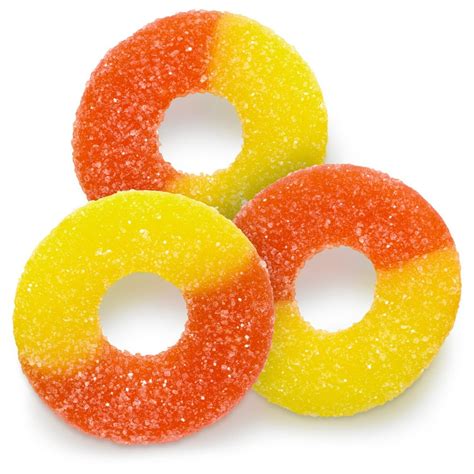 Sweetgourmet Gummy Candy Peach Gummi Rings 15oz Bag