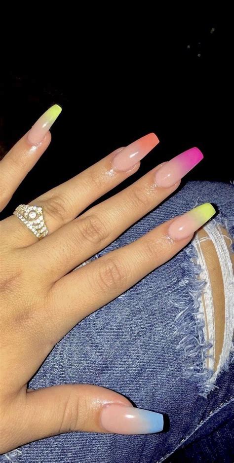 follow my instagram for more pins like this thepageforbaddies ️ multicolored nails ombre