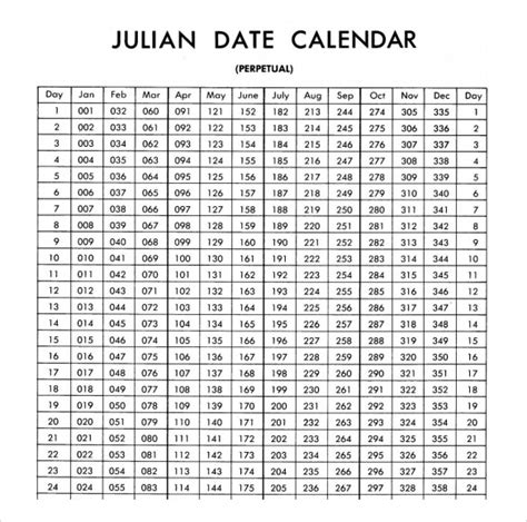 Printable Julian Calendar Customize And Print