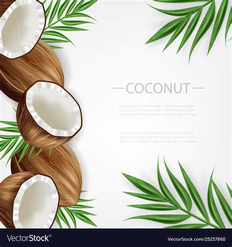 Coconut Background Realistic Layout Royalty Free Vector