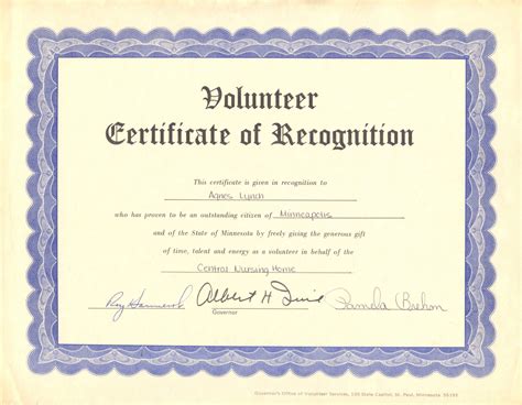 Free Printable Volunteer Certificates Printable Templates