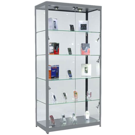 Frameless Glass Tower Showcase Display Cabinet 600mm W X 600mm D X