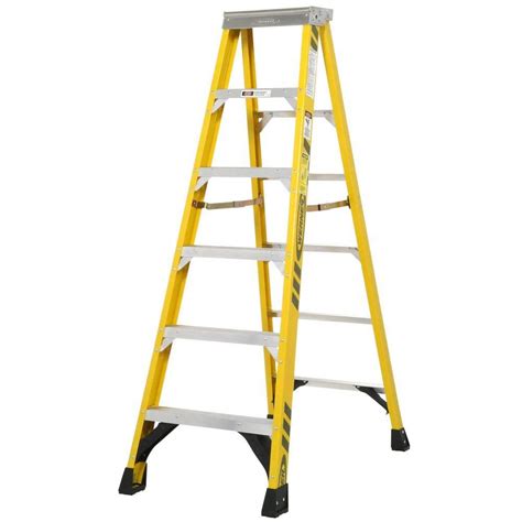 Werner 6 Ft Fiberglass Step Ladder With 375 Lb Load Capacity Type Iaa
