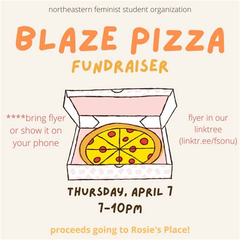 April 7 Northeastern Feminist Student Organization Blaze Pizza