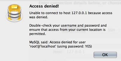 Error Access Denied For User Root Localhost Using