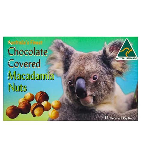 Macadamia is a genus of four species of trees indigenous to australia, and constituting part of the plant family proteaceae. Chocolate Macadamia Nuts 135g | Australia the Gift ...