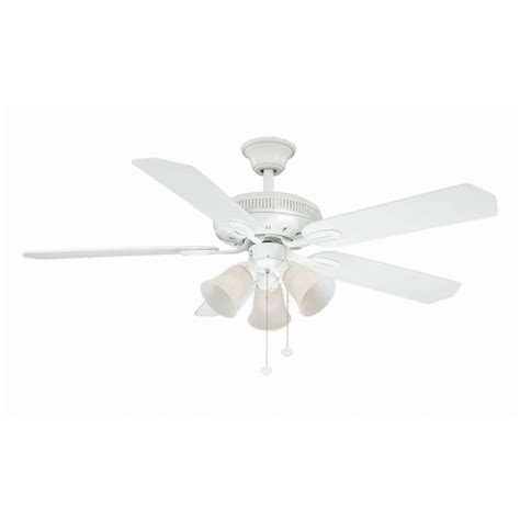 Hampton Bay Glendale 52 Inch Indoor White Ceiling Fan With Led Light