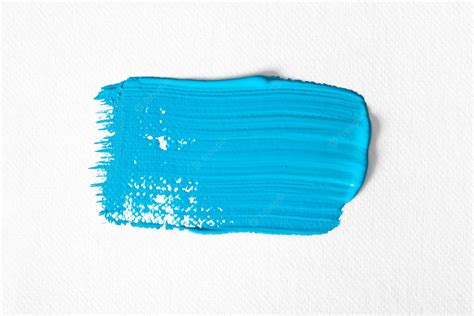 Premium Photo Blue Color Oil Paint Stroke On White Background