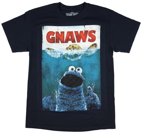 Sesame Street Cookie Monster Gnaws Adult T Shirt