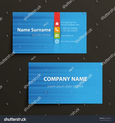 Modern Simple Business Card Template Vector Stock Vector Royalty Free