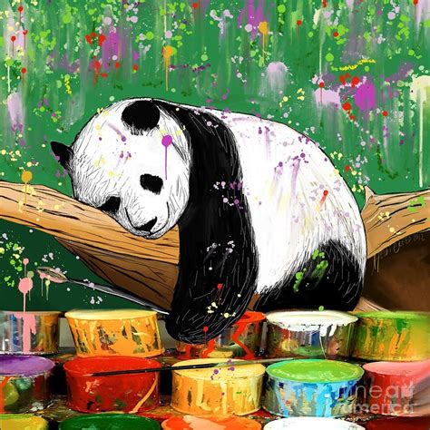 Painting Panda Digital Art By Heidi Creed
