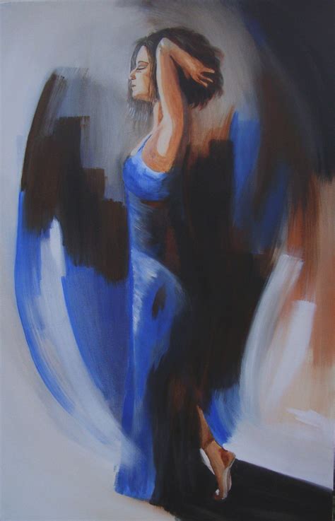 Vrouw 2 In Blauw Painting Art Art Background Painting Art Kunst