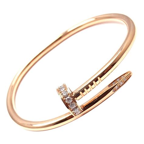 Cartier Juste Un Clou Diamond Rose Gold Nail Bangle Bracelet At 1stdibs