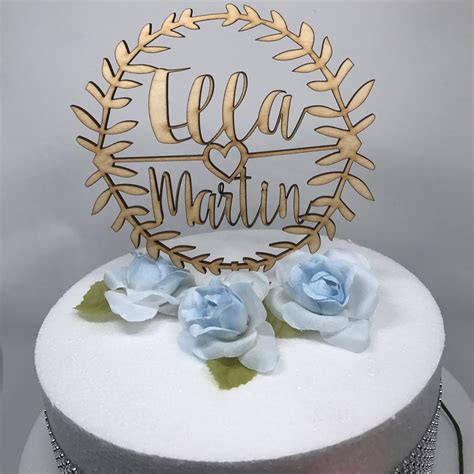 Personalized Wedding Cake Topper Custom Names Personalized Name Laurel
