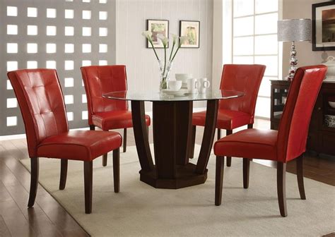 Table and seat heights tend to be standard. Glass Dining Tables and Leather Chairs | Dining Room Ideas