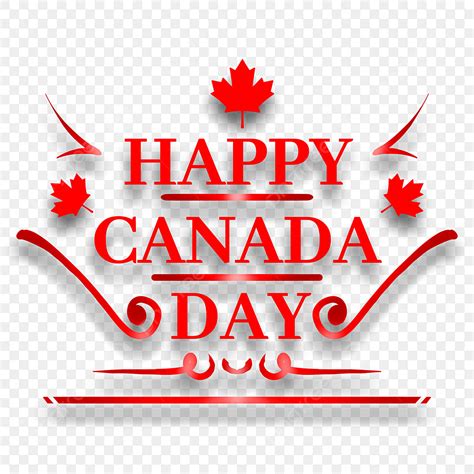 Happy Canada Day Typography Typography Happy Canada Day Red Png