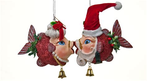 Mrmrs Santa Kissing Fish Set Of 2 Katherines Collection