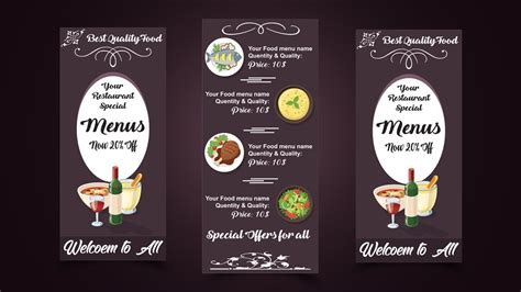 Food Menu Card Design Restaurant Adobe Illustrator Youtube