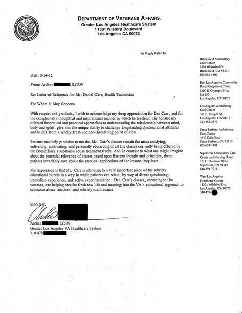 Los Angeles Thai Massage Veterans Administration Sa Letter