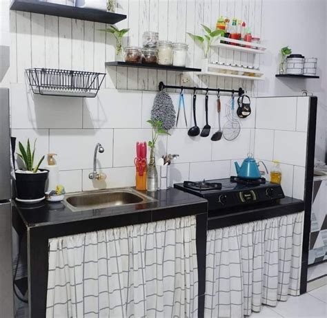 15 Gambar Idea Deko Dapur Tanpa Kabinet Hiasan Ruang Dapur Kecil