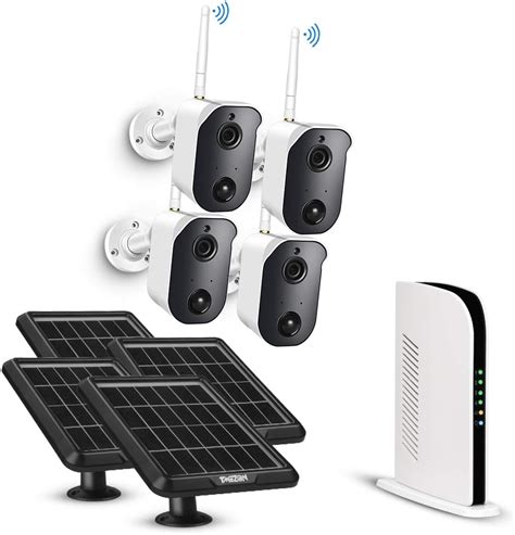 Wireless Security Camera System Battery Solar Powered Rechargeable