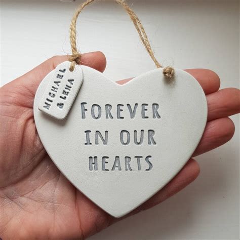 Personalised Memorial Heart Ornament Forever In Our Hearts Etsy