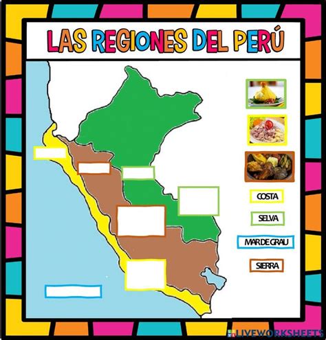 Ficha interactiva de Las Regiones del Perú en 2022 Fichas Cuadernos