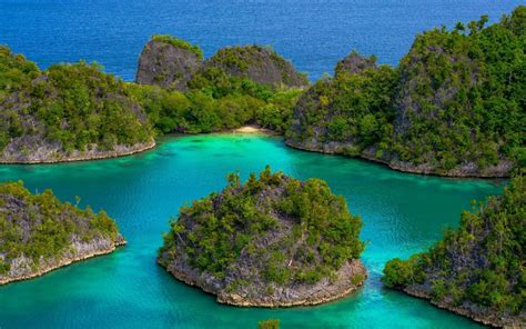Landscape Nature Tropical Islands Turquoise Sea Green