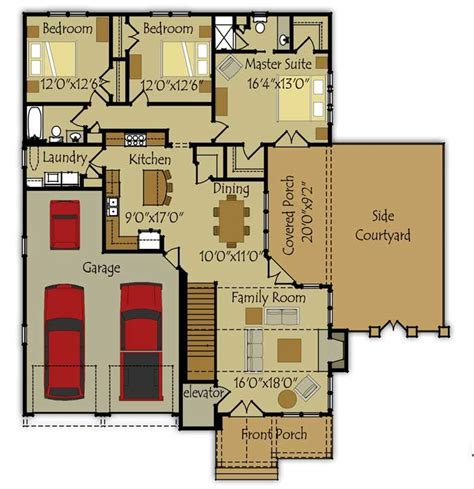 Small Single Story House Plan Fireside Cottage Small House Floor