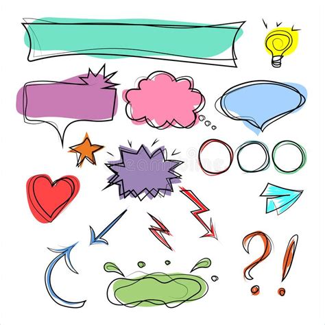 Set Of Speech Bubbles Banner Arrows And Other Graphic Elements In