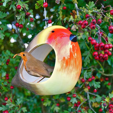 Ceramic Robin Bird Feeder Wildlife World