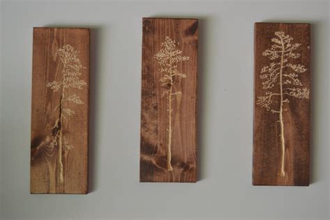 3 Individual Carved Tree Wood Wall Hanging Art Etsy Carved Wall Art