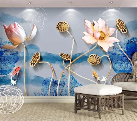 3d Lotus 331 Wall Murals Aj Wallpaper Paper Wallpaper Self Adhesive